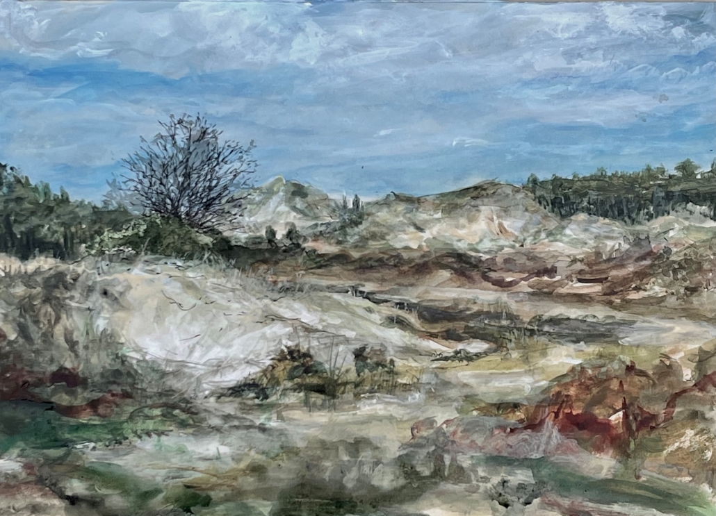 2026-Duinen bij Hargen aan Zee-2-30x40cm-arcylverf op beige papier